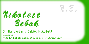 nikolett bebok business card